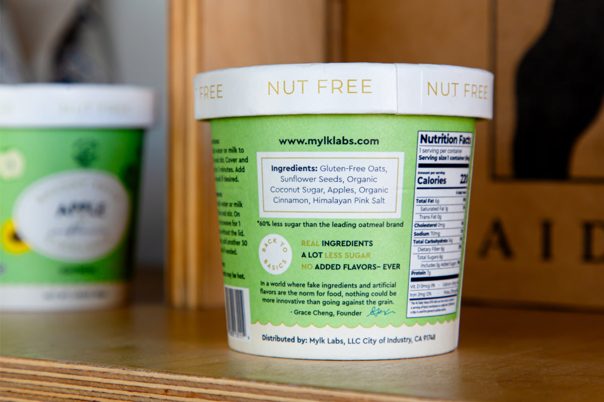 Mylk Labs Oatmeal - Homemade Gluten Free Instant Oatmeal