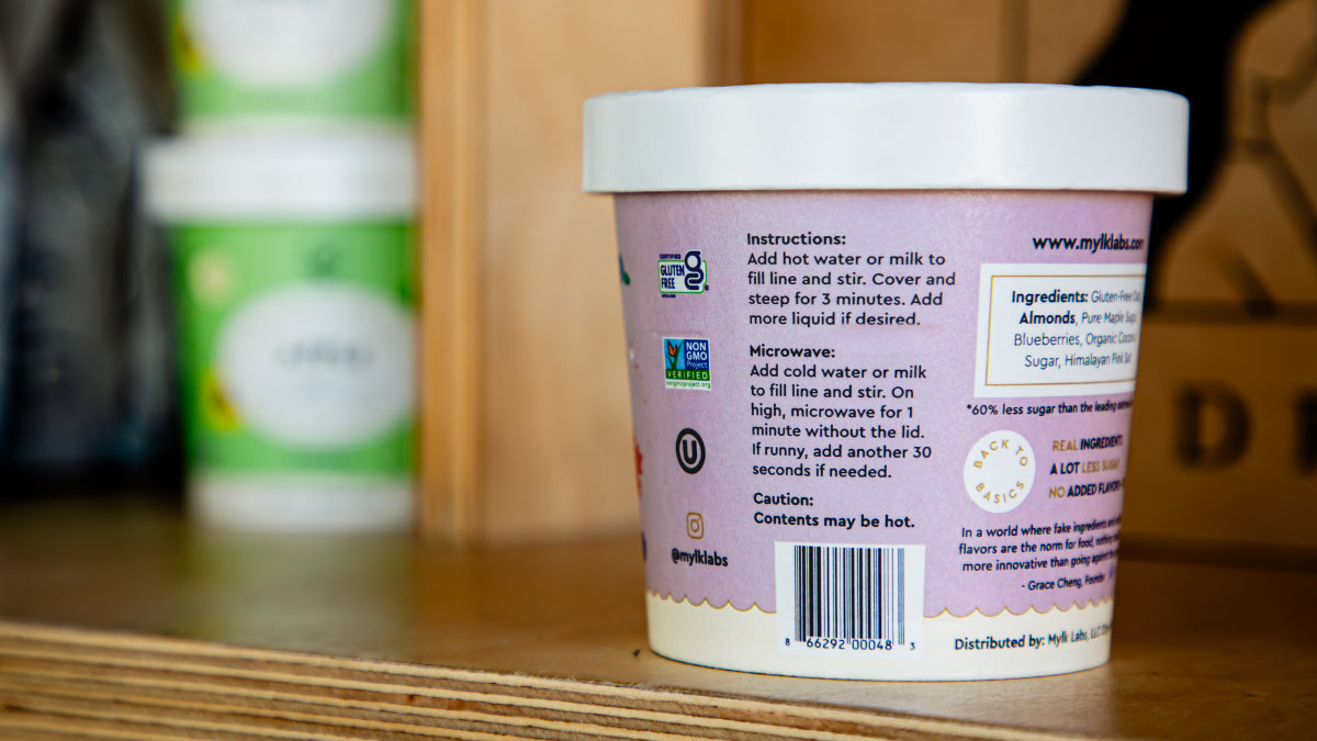Mylk Labs Oatmeal - Homemade Gluten Free Instant Oatmeal
