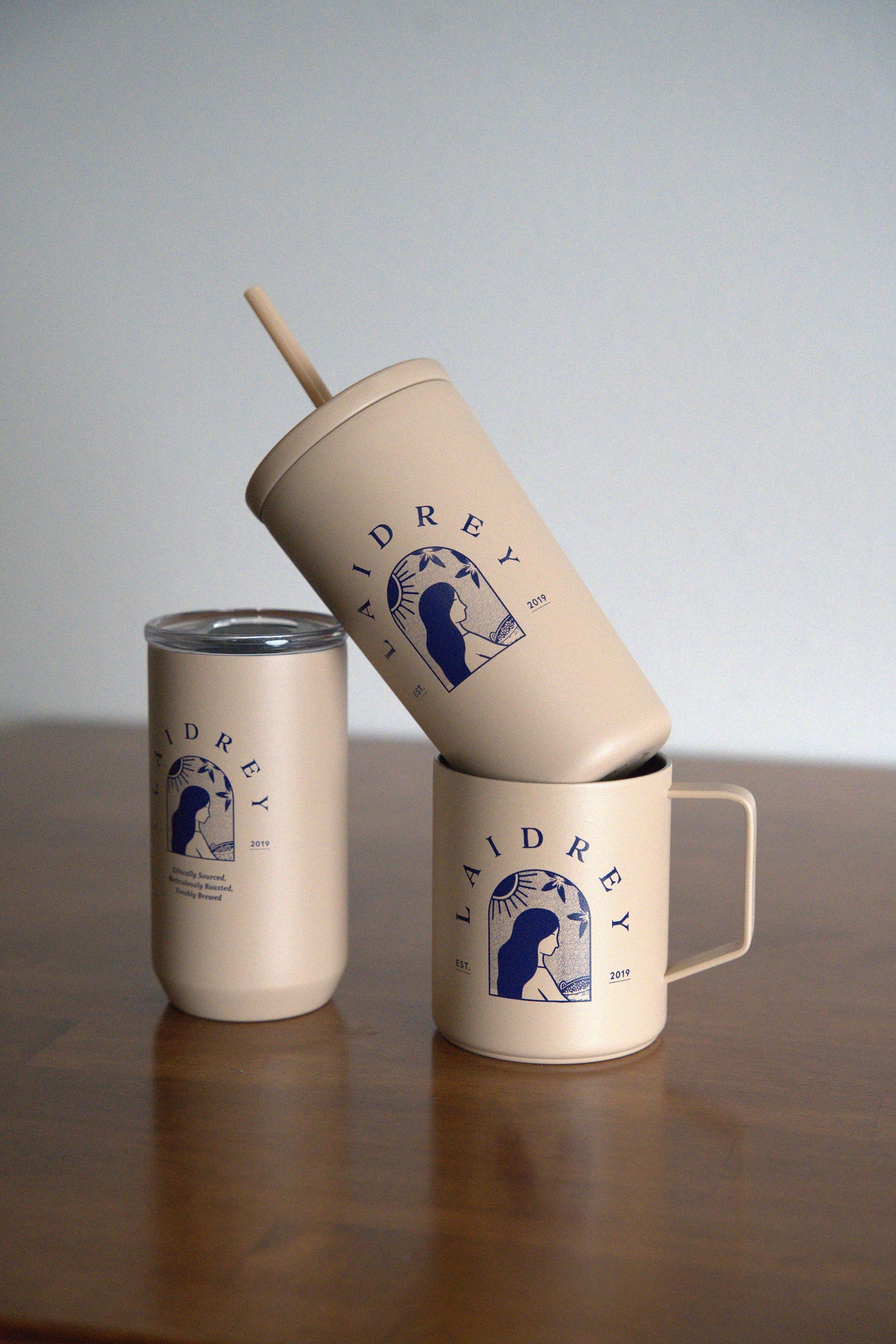Tumbler Cup, Mug, and Laidrey Iced Coffee Cup With Straw
