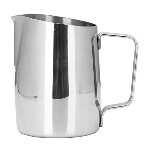 Milk Frother Cup and Pitcher —Dianoo Espresso Milk Frother Cup and Pitcher Stainless Steel Coffee Latte Art Cup, Silver