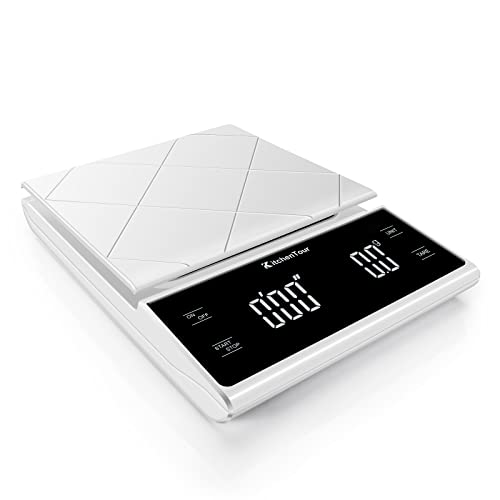 KitchenTour White Espresso Scale and Coffee Scale with Timer