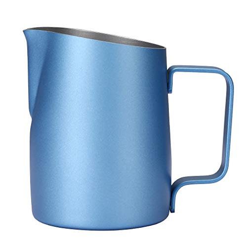 Best Milk Frother Dianoo Espresso Milk Frother Pitcher Stainless Steel Coffee Latte Art Cup, Blue