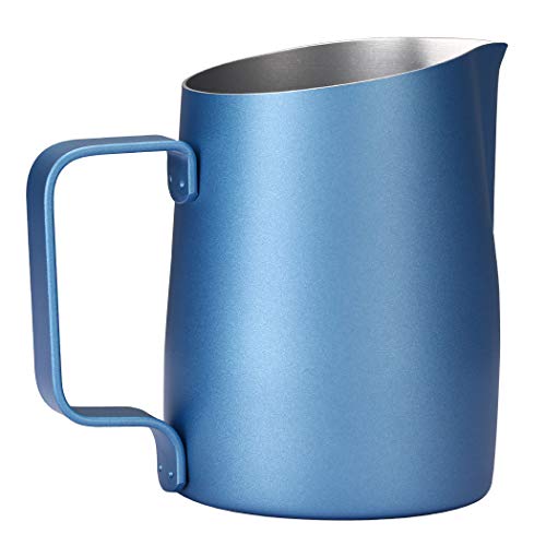 Best Milk Frother Dianoo Espresso Milk Frother Pitcher Stainless Steel Coffee Latte Art Cup, Blue