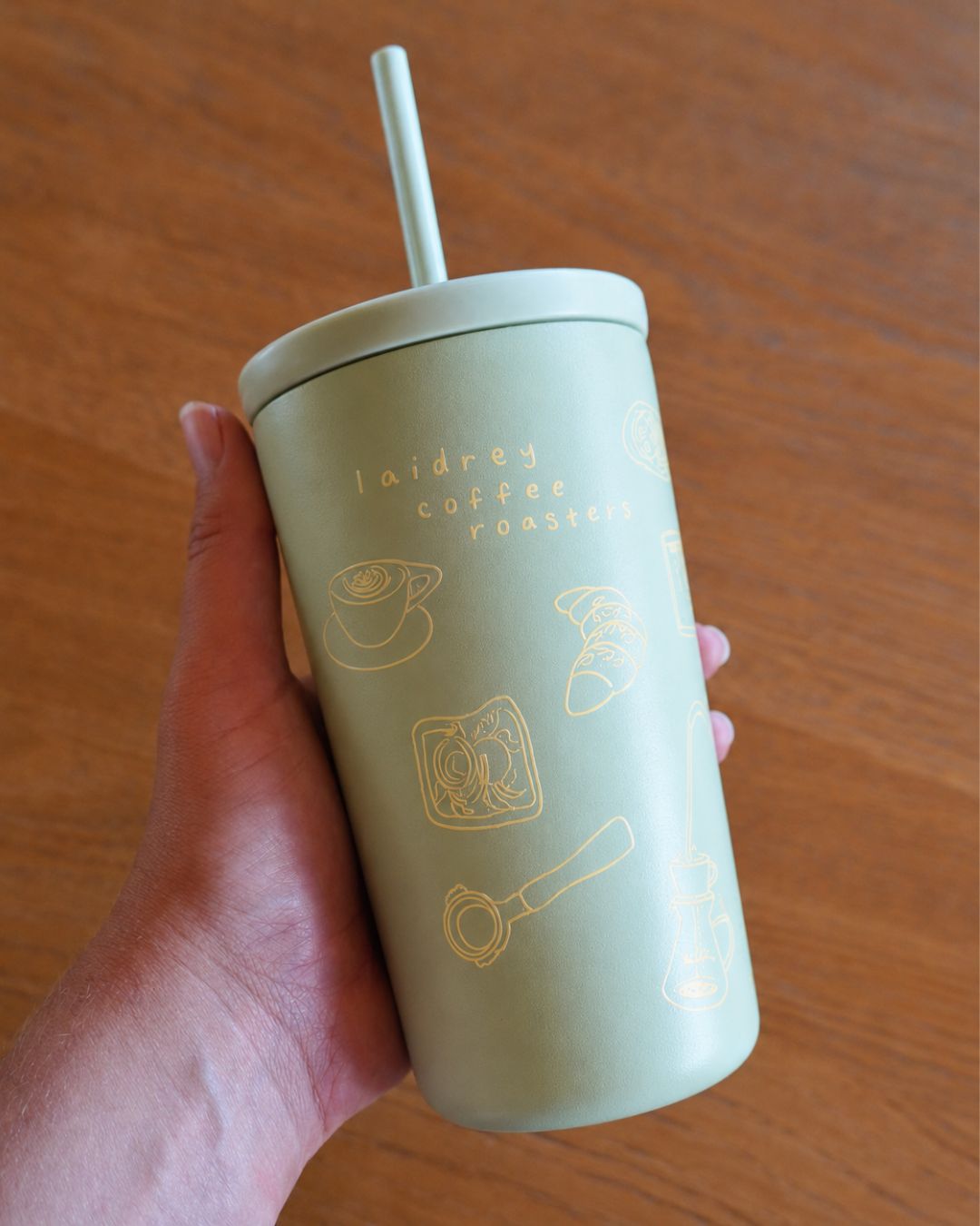 Mint 16 oz cold cup with insulated stainless steel construction