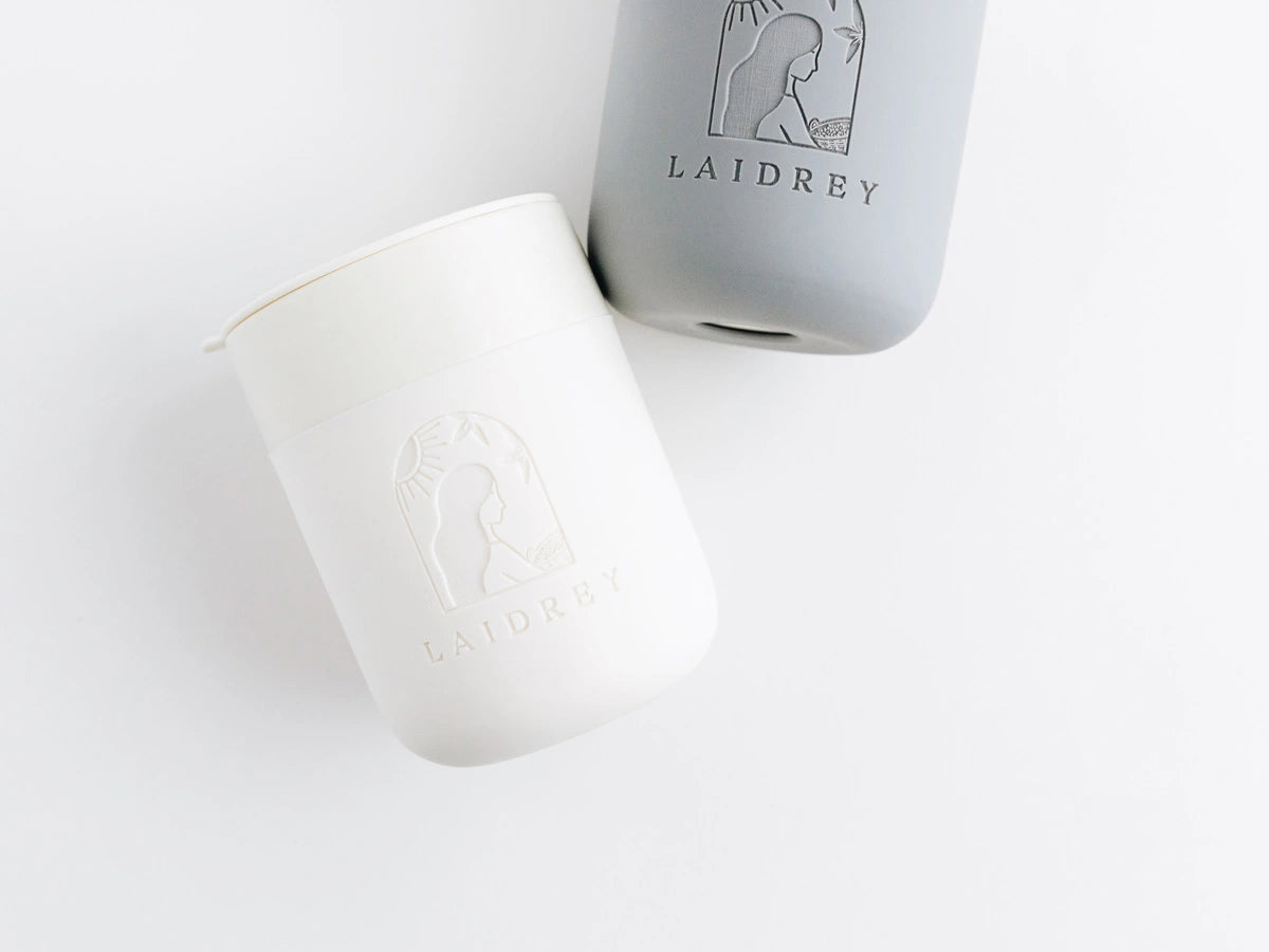 Ceramic Travel Mug, To Go Cup, White & Cream - Gather Goods Co.