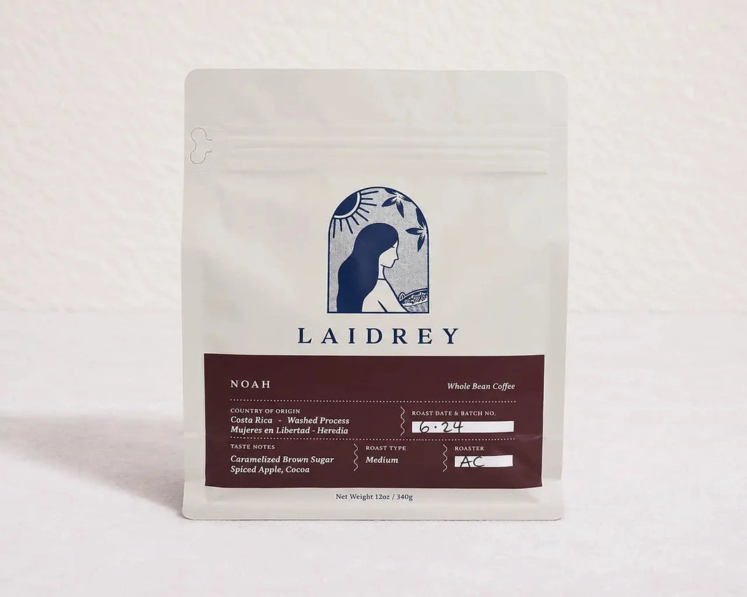 Noah Costa Rica washed coffee by Laidrey, 12 oz bag of Mujeres en Libertad whole bean coffee from Heredia