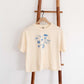 Cropped Tee - Cream Laidrey Sketched Coffee Tee 