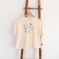 Cropped Tee - Cream Laidrey Sketched Coffee Tee 