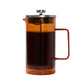 Glass French press coffee maker with durable glass carafe and stainless steel plunger