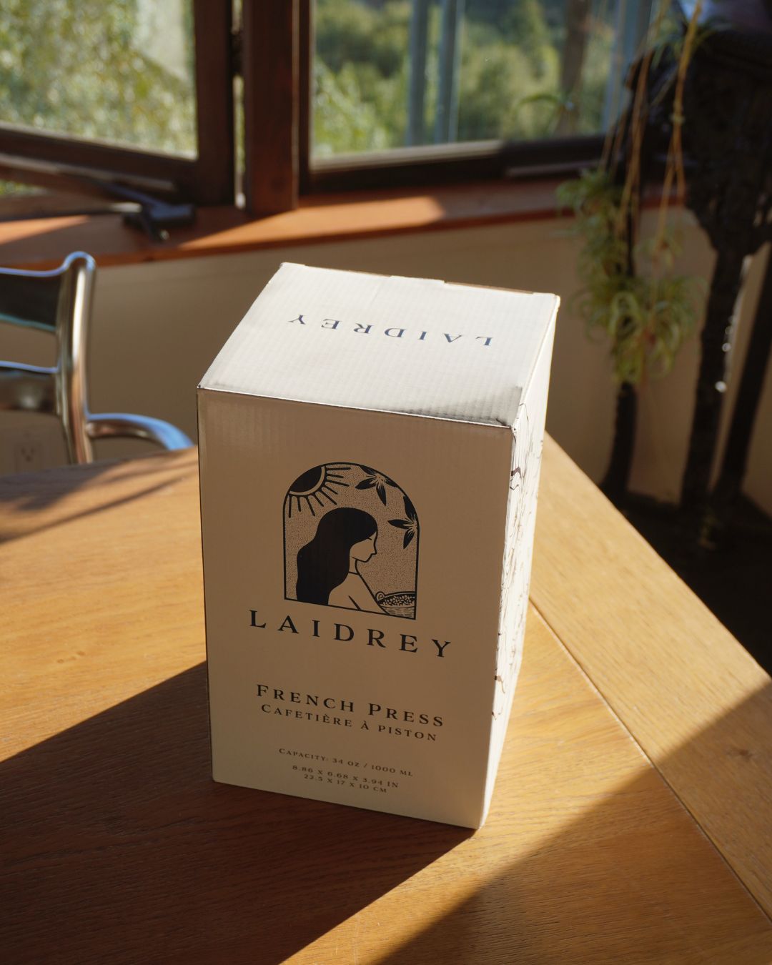 Glass French press coffee maker in premium custom gift box