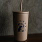Iced Coffee Cup With Lid and Straw 