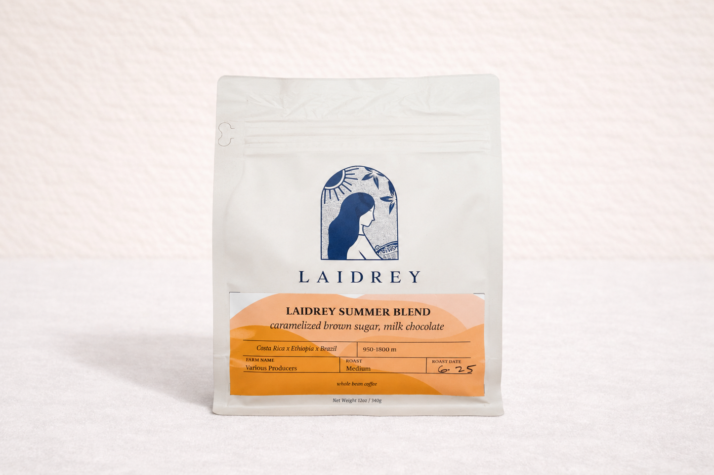 Organic Coffee Blend — Laidrey Summer Blend, Whole Bean Bag