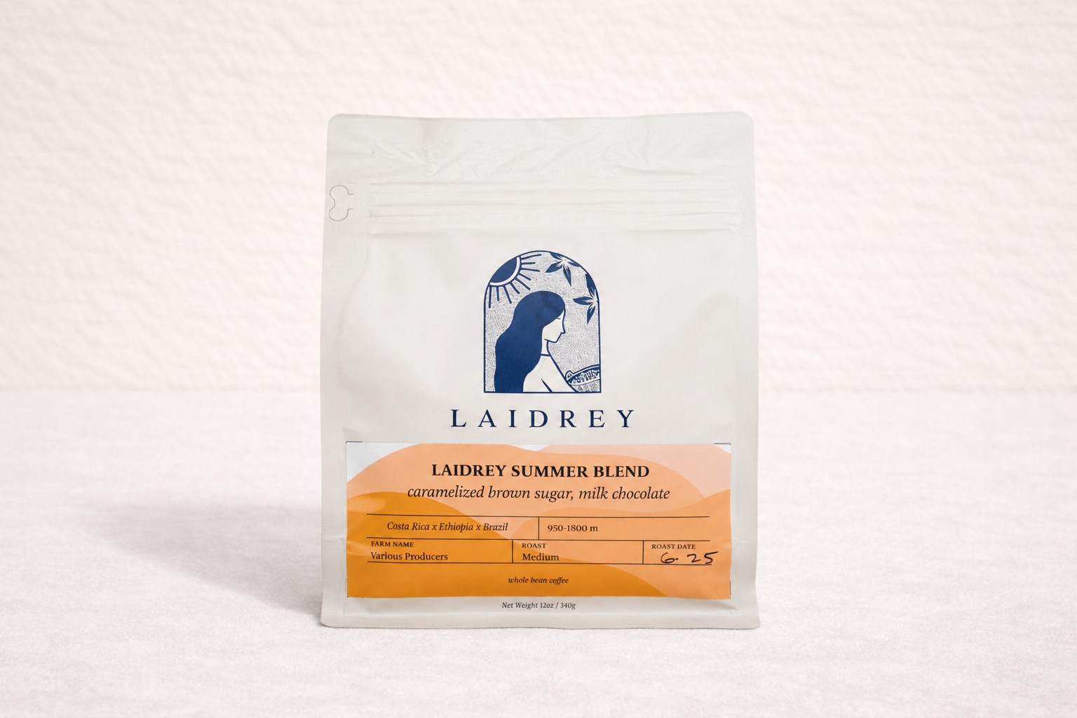 Organic Coffee Blend — Laidrey Summer Blend, Whole Bean Bag