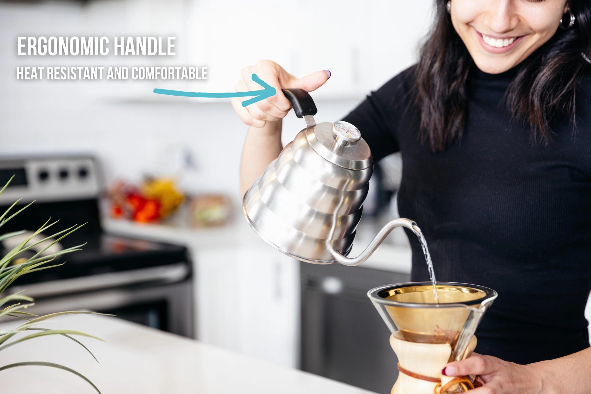 Pour Over Coffee Maker Ergonomic Handle