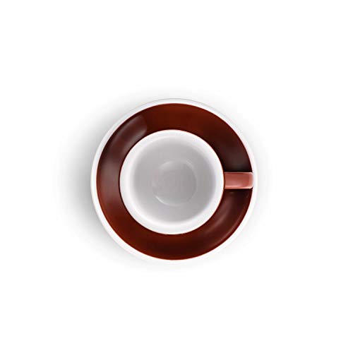 LOVERAMICS Brown Espresso Cups and Saucers Egg Style, 80ml (2.7 oz
