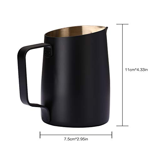 Milk Frothing Pitcher, Stainless Steel Coffee Milk Frothing Cup