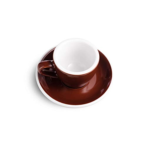 Espresso Cup and Saucer - White/brown - Home All