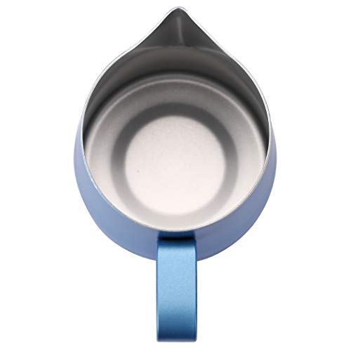 Best Milk Frother Dianoo Espresso Milk Frother Pitcher Stainless Steel Coffee Latte Art Cup, Blue 