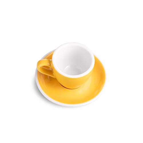 LOVERAMICS Yellow Espresso Cup Set With Saucer Egg Style, 80ml (2.7 oz) (2)