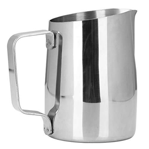 Milk Frother Cup and Pitcher —Dianoo Espresso Milk Frother Cup and Pitcher Stainless Steel Coffee Latte Art Cup, Silver 
