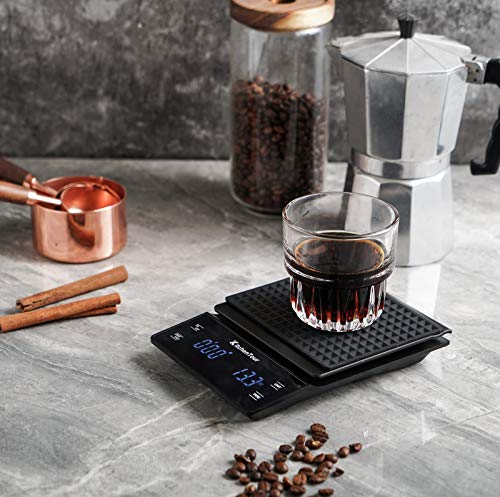 KitchenTour Best Coffee Scale with Timer —High Precision Pour Over