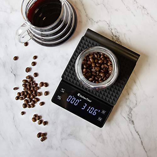 KitchenTour Best Coffee Scale with Timer —High Precision Pour Over