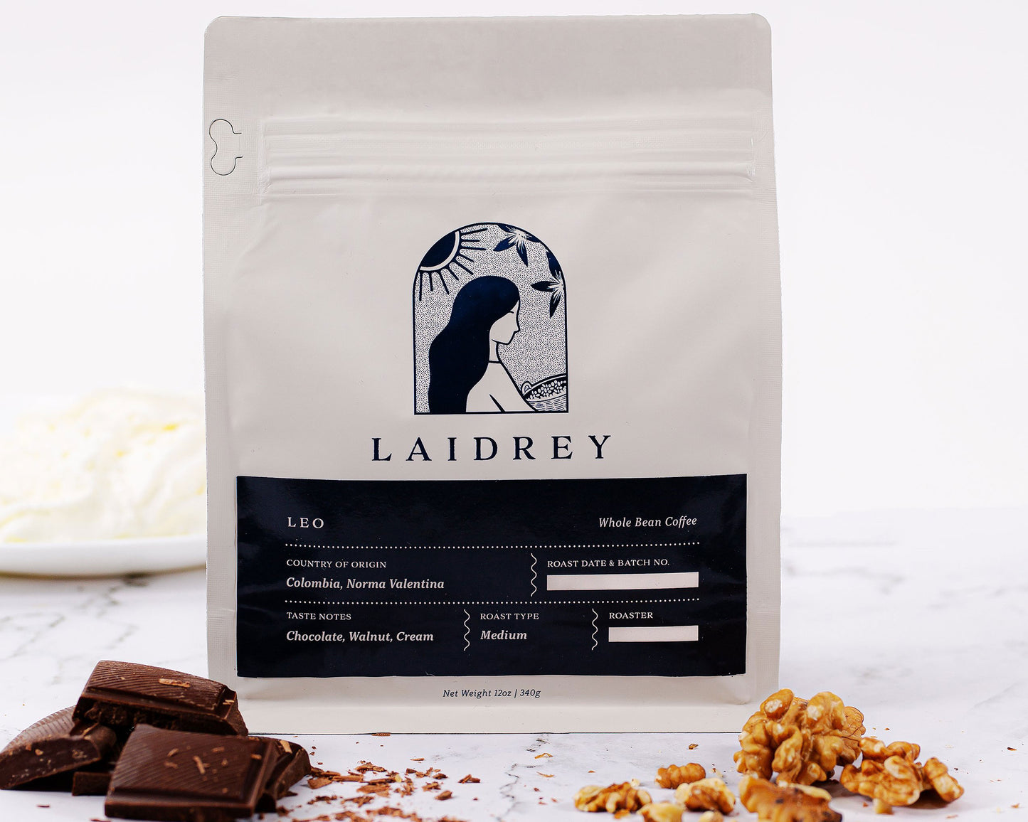 Laidrey Roasters Coffee Bags Norma Valetina, Washed — Colombia Huila featuring notes of chocolate, walnut, and cream