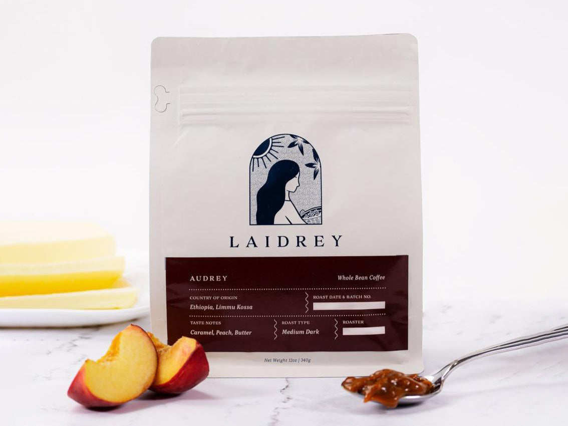 Laidrey Roasters Coffee Bags Limmu Kossa, Washed — Ethiopia featuring notes of caramel, peach, and butter