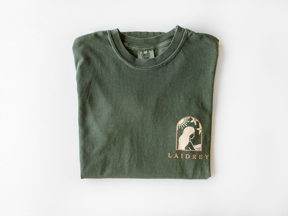 Cotton T Shirts forest green front side